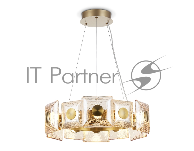 Светильник Ambrella light LH31021 BS/TI латунь/янтарь 56W 3000K D570*150