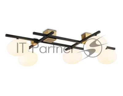 Светильник Ambrella light LH51015/5 BK/BS/FR черный/латунь/белый матовый G9*5 max 28W 800*560*170
