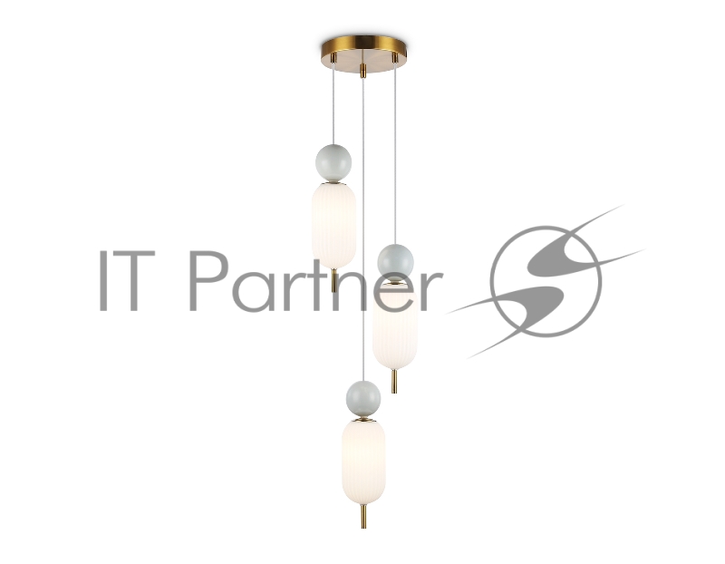 Светильник Ambrella light LH53102/3 BS/GR/FR латунь/серый/белый матовый G9*3 max 28W D260*1525