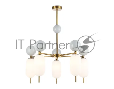 Светильник Ambrella light LH53104/5 BS/GR/FR латунь/серый/белый матовый G9*5 max 28W D650*750