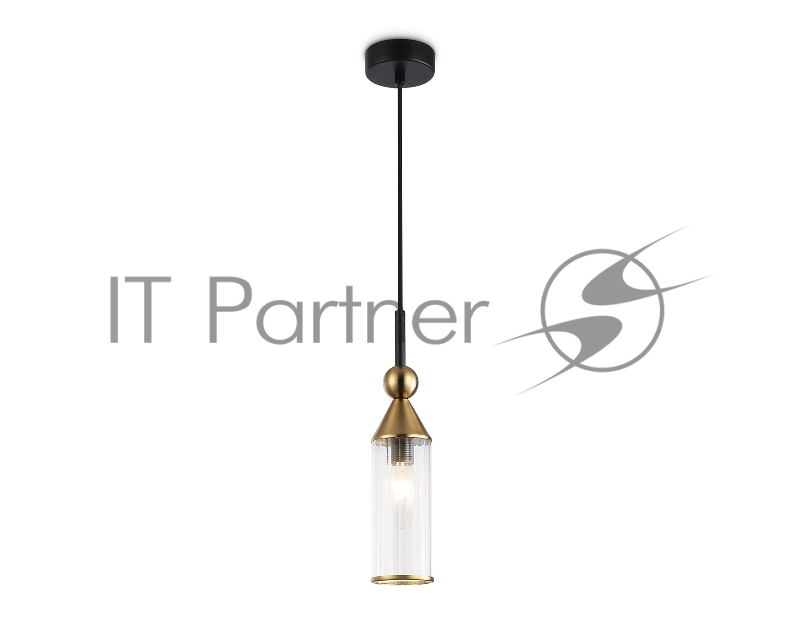 Светильник Ambrella light LH55251 BK/BS/CL черный/латунь/прозрачный E14 max 40W D65*1500