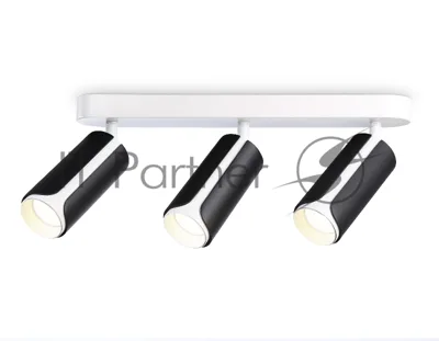 Светильник Ambrella light TN51605/3 BK/WH черный/белый GU10/3 380*60*195