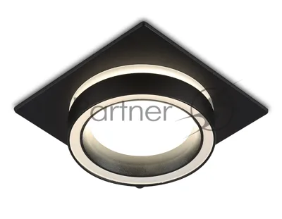 Светильник Ambrella light TN52422 BK/FR черный/белый матовый GX53 max 12W 105*105*45