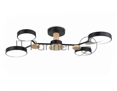 Светильник Ambrella light FL4860/4 BK/WD черный/дерево 60W 3000-6000K 700*400*120 (без ПДУ)