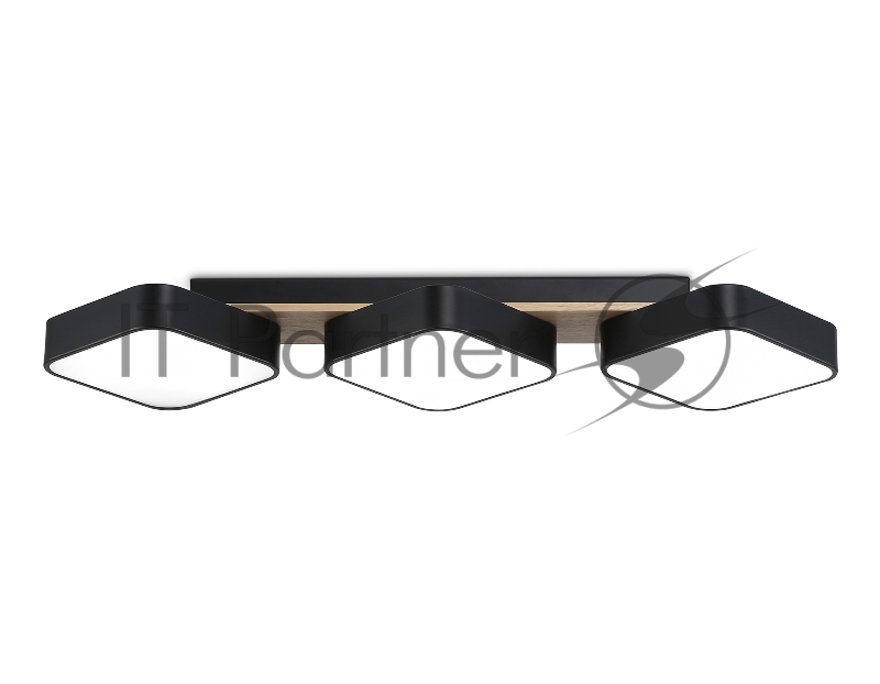 Светильник Ambrella light FL4878/3 BK/WD черный/дерево 54W 3000-6000K 680*200*70 (без ПДУ)