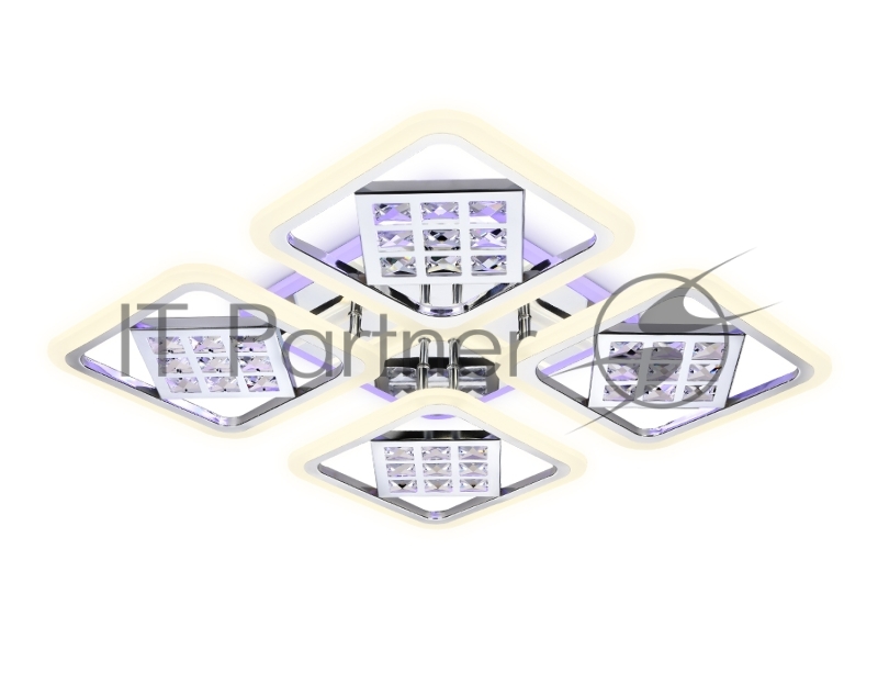 Светильник Ambrella light FA288/4 CH хром 116W 750*750*80 (ПДУ РАДИО 2.4G)