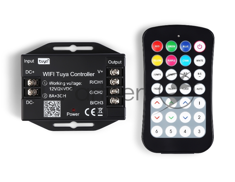 Контроллер GS11551 WIFI Tuya RGB 24A 12V 288W/ 24V 576W (ПДУ Радио 2.4G CR2025)