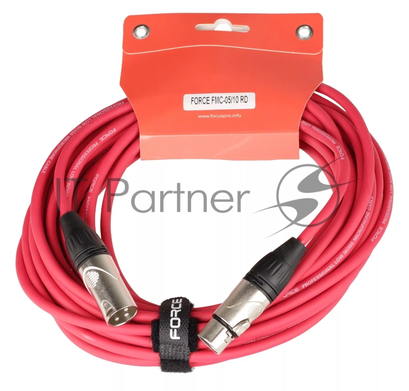 Микрофонный кабель FORCE FMC-05/10 RD XLR (F)- XLR(M), разъемы с никелевым корпусом и посеребренными контактами, 10 м, цвет красный