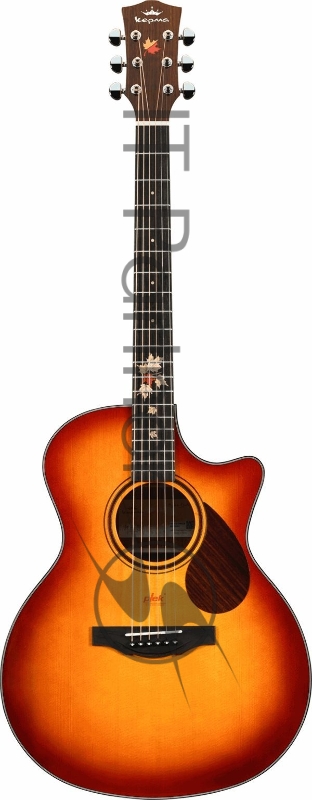 Электроакустическая гитара Kepma F0EPRO-BS цвет Cherry Burst