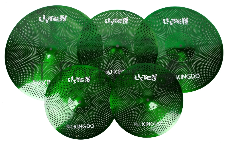 Комплект тарелок LOW VOLUME SET 14"+16"+18"+20" GREEN KINGDO LOW VOLUME SET 14"+16"+18"+20" GREEN специальный сплав, medium, звучание тихое