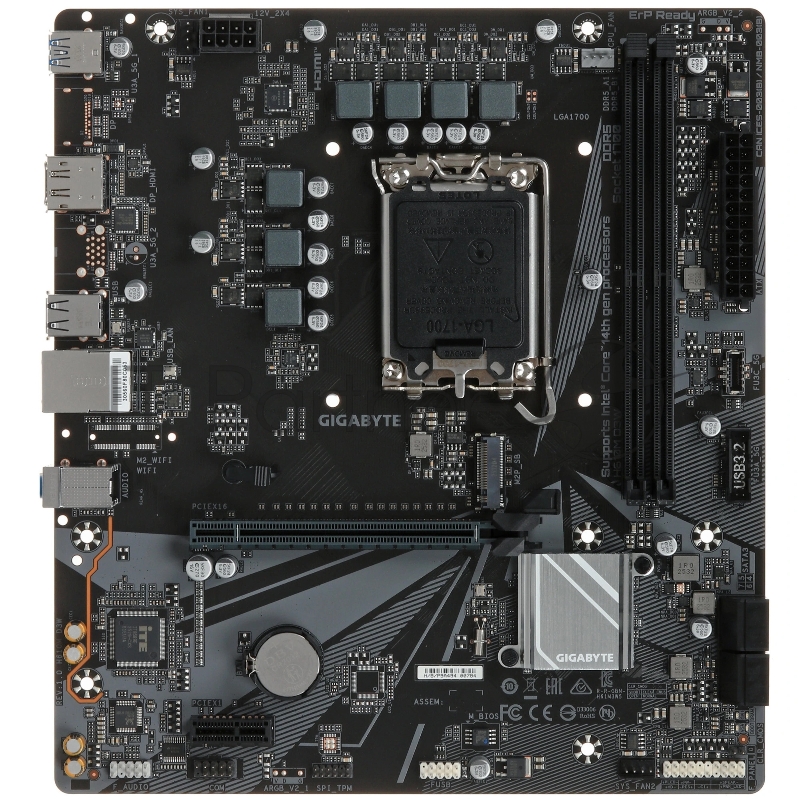 Материнская плата GIGABYTE H610M D3W, LGA 1700, Intel H610, 2xDDR5, 4xSATA, 1xM.2, 1xPCIe 4.0 x16, DisplayPort, HDMI, 1x1Gb LAN, 3x3.5 мм, 7.1, microATX