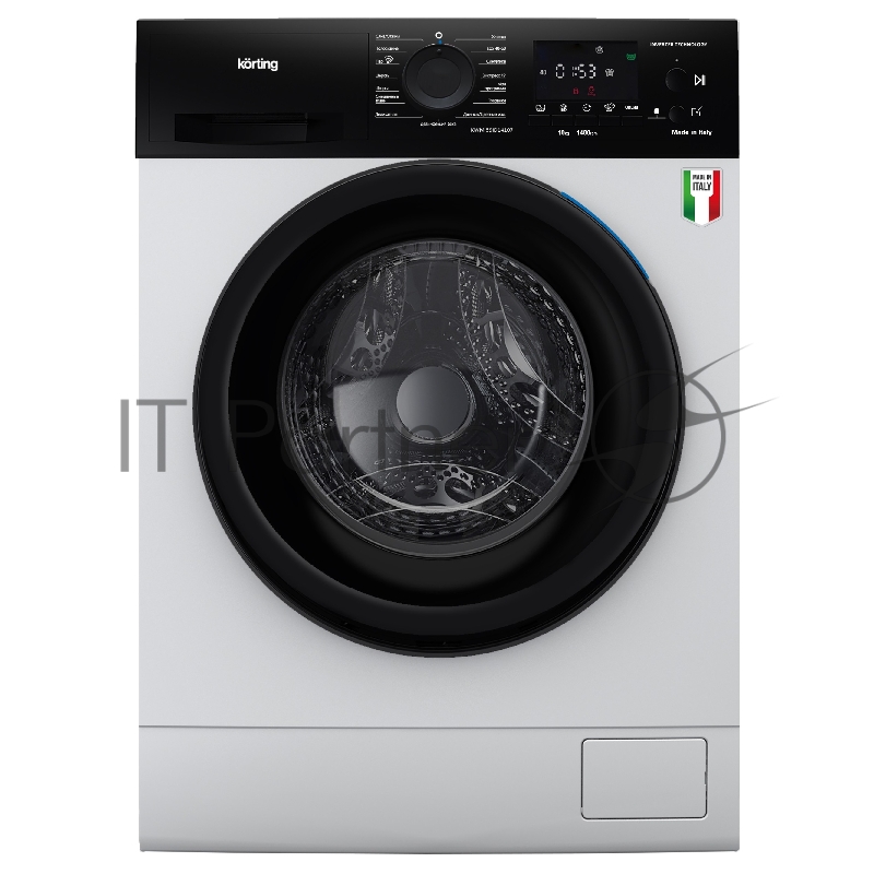 Стиральная машина KORTING KWM 59IDM14107, отдельностоящая, глубина 61 см, загрузка 10 кг, 1400 об/мин, 15 программ, комбинированное управление, инверторный двигатель, отложенный старт (до 24 ч), цифровой дисплей, энергоэффективность А+++, цвет белый