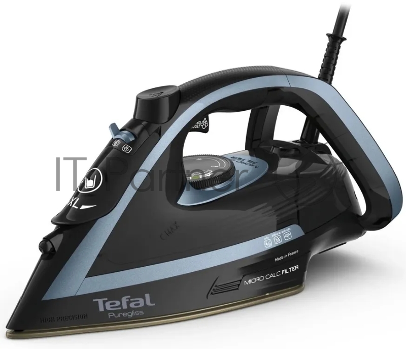 Утюг Tefal FV8R67F1 синий/черный, 3000 Вт, 50 г/мин, 280 г/мин, 270 мл