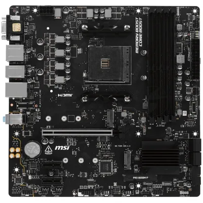 Материнская плата MSI PRO B550M-P, AM4, AMD B550, 4xDDR4, 4xSATA, 2xM.2, 1xPCIe 4.0 x16, DisplayPort, HDMI, VGA, 1x1Gb LAN, 3x3.5 мм, 7.1, microATX