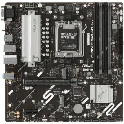 Материнская плата ASUS PRIME A620AM-A-CSM, AM5, AMD A620A, 4xDDR5, 4xSATA, 2xM.2, 1xPCIe 4.0 x16, DisplayPort, HDMI, D-Sub, 1x1Gb LAN, 3x3.5 мм, 7.1, microATX