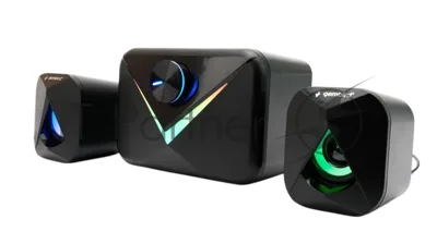 Акустическая система 2.1 Gembird, 11Вт, пластик, рег.громкости, RGB подсветка, черный
