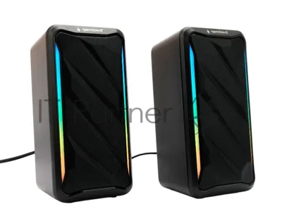Акустическая система 2.0 Gembird SPK-305, 10Вт, пластик, рег.громкости, RGB подсветка, черный
