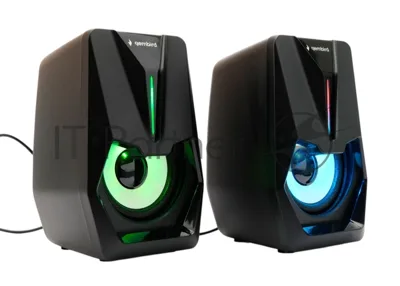 Акустическая система 2.0 Gembird SPK-303, 6Вт, пластик, рег.громкости, LED подсветка, черный
