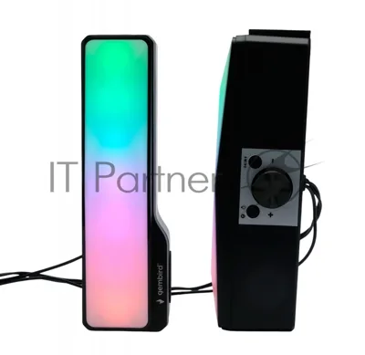 Акустическая система-трансформер 2.0 Gembird SPK-620, 10Вт, пластик, RGB подсветка, черный