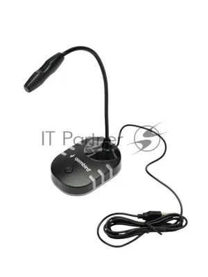 Микрофон настольный конденсаторный Gembird M-05RGB, подсветка RGB, черный