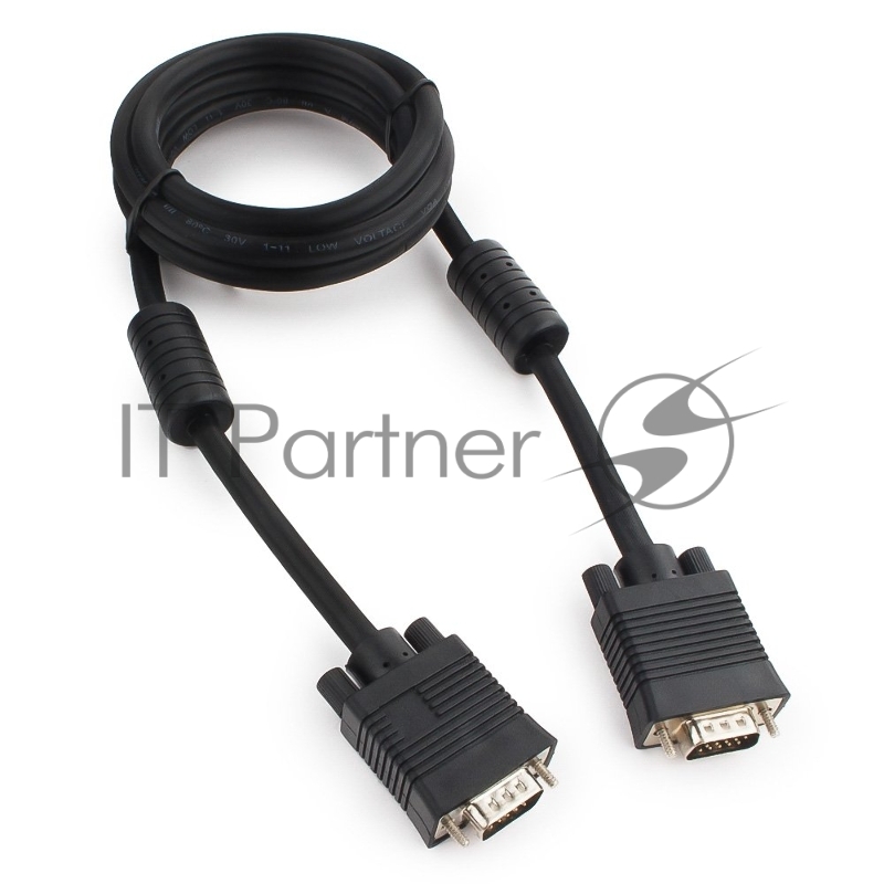 Кабель Gembird/Cablexpert VGA Premium,15M/15M, 1.8м, тройн.экран, феррит.кольца, черный, пакет