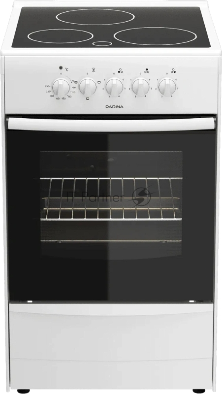 Плита электрическая Darina 1B EC 331 606 W белый/черный, конфорок 3 шт, духовка 50 л, 50 см x 85 см x 56 см