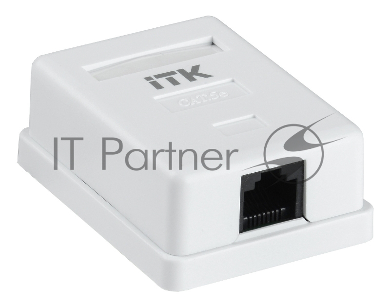 Настенная информационная розетка RJ45 8P8C, кат.5Е, UTP, 1-порт, белая 