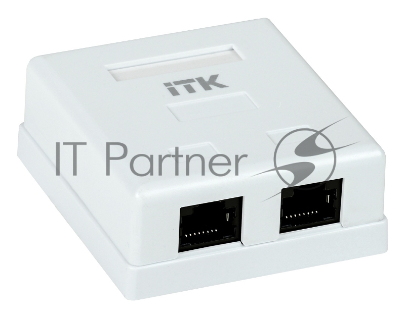 Настенная информационная розетка RJ45 8P8C, кат.5Е UTP, 2-порта, белая 