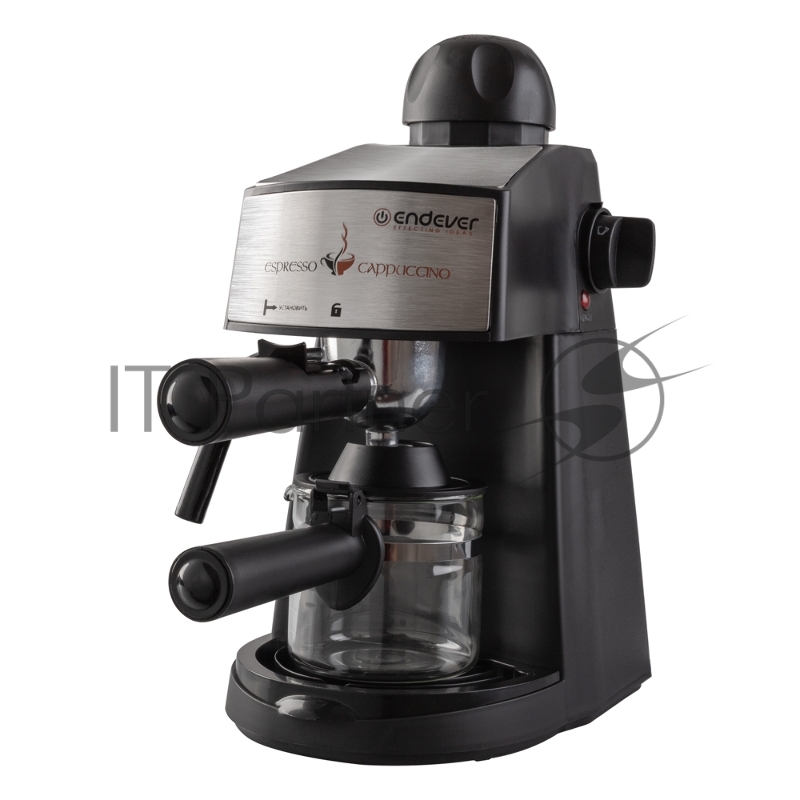 Кофеварка рожковая Endever Costa-1050 черный/стальной, исп. кофе - молотый, 0,2 л, 900 Вт, 5 бар