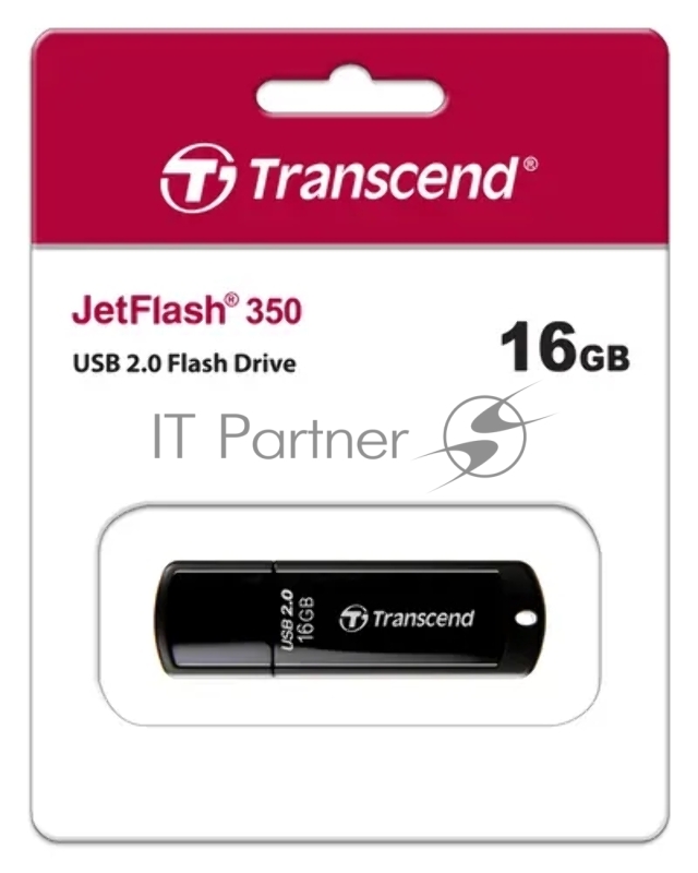 Флешка USB Transcend JetFlash 350 (TS16GJF350), 16Gb, USB 2.0, R/W 15/7, черный