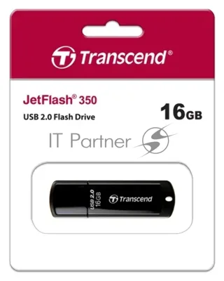 Флешка USB Transcend JetFlash 350 (TS16GJF350), 16Gb, USB 2.0, R/W 15/7, черный