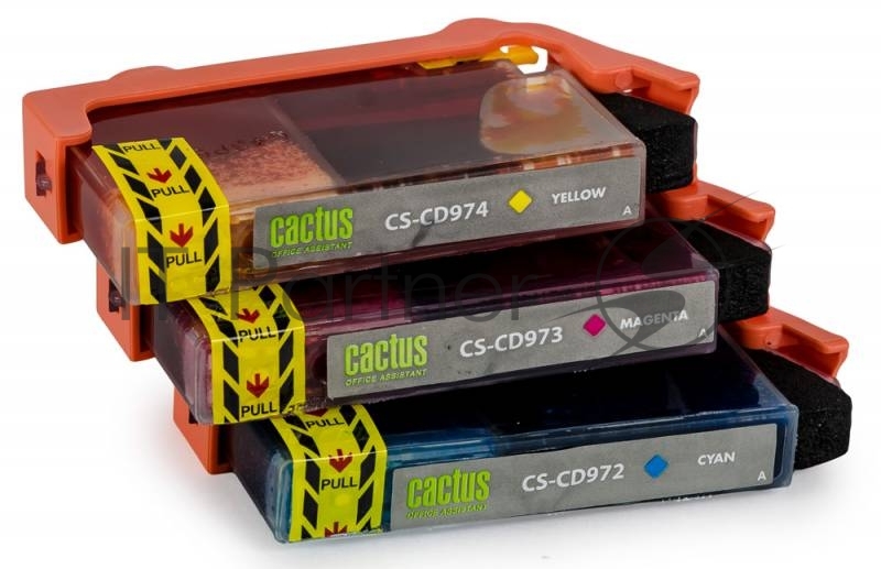 Картридж струйный Cactus СS-CD972/3/4 №920XL голубой/желтый/пурпурный (43.8 мл) для HP Officejet 6000/6500/7000/7500