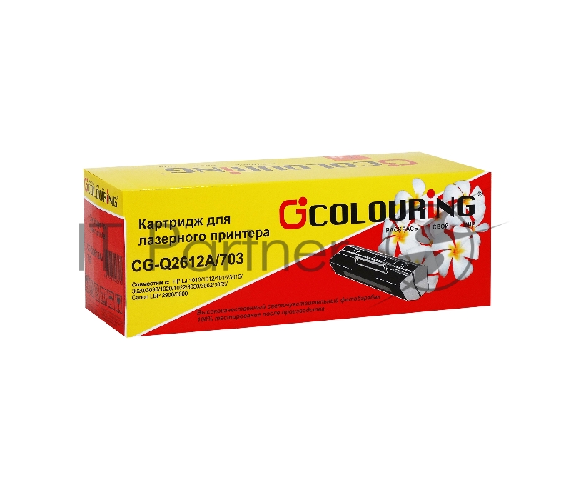 Картридж лазерный Colouring CG-Q2612A/703 черный (2000 стр.) для HP LJ 1010/1012/1015/3015/3020/3030/1020/1022/3050/3052/3055/M1005/M1005MFP/M1319/M1319MFP Series Canon LBP 2900/3000 PREMIUM