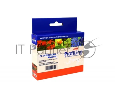 Картридж струйный для принтеров Brother PL-LC1100/LC980M DCP -145C/165C/195С/375CW MFC-250C/290C/DCP-6690CW Magenta водн ProfiLine