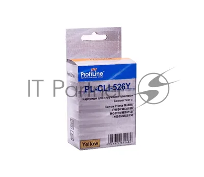 Картридж струйный ProfiLine PL-CLI-526Y с чипом для принтеров Canon Pixma IP4850/MG5150/MG5250/MG6150/MG8150 Yellow водн