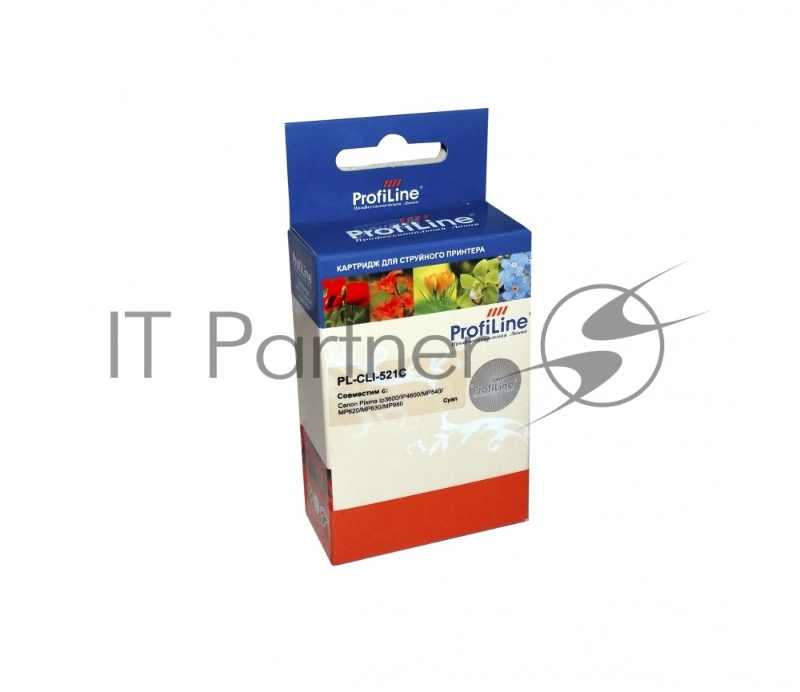 Картридж струйный ProfiLine PL-CLI-521C для принтеров Canon Pixma IP3600/IP4600/MP540/MP550/MP620/MP630/MP980 с чипом водн