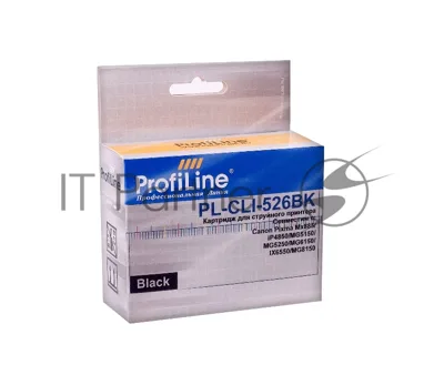 Картридж струйный ProfiLine PL-CLI-526BK с чипом для принтеров Canon Pixma IP4850/MG5150/MG5250/MG6150/MG8150 Black водн