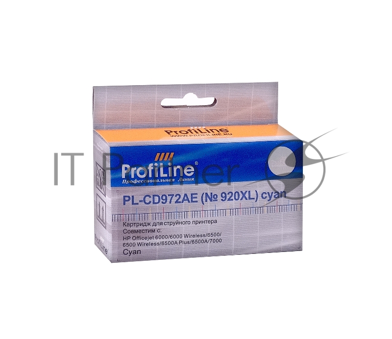 Картридж струйный ProfiLine PL-CD972AE №920XL для принтеров HP officejet 6000/6500/7000 Cyan водн