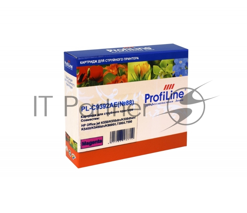 Картридж струйный ProfiLine PL-C9392AE №88 для принтеров HP Office jet HP Office jet K550/K550 dtn/K550dtwn/K5400/K5400dn/K8600/L7380/L7590 Magenta водные