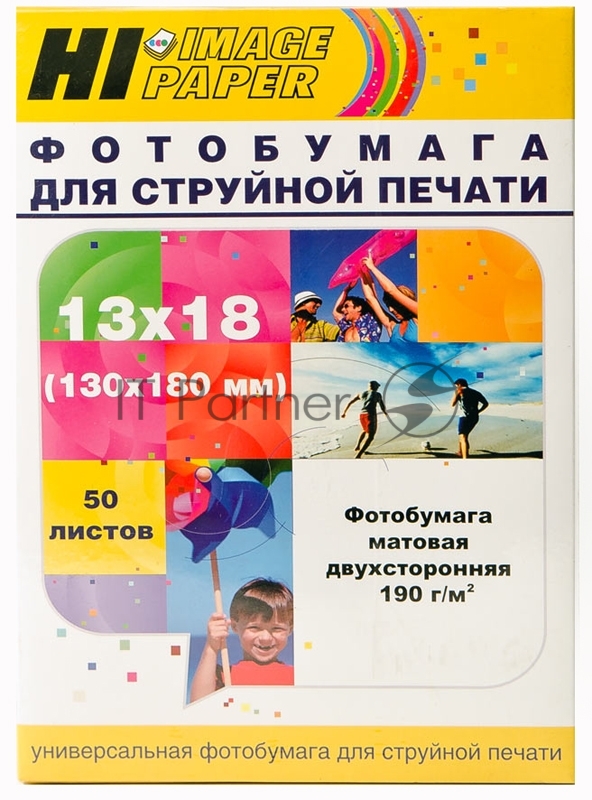 Фотобумага матовая двусторонняя (Hi-image paper) 13x18, 190 г/м, 50 л.