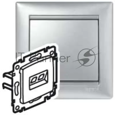 Электроустановочные изделия Legrand Legrand 770231 Розетка RJ45 Valena 2 выхода Кат.5e UTP (алюминий) 