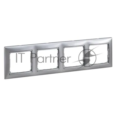 Электроустановочные изделия Legrand Legrand 770154 Рамка 4п гор. Алюминий Valena