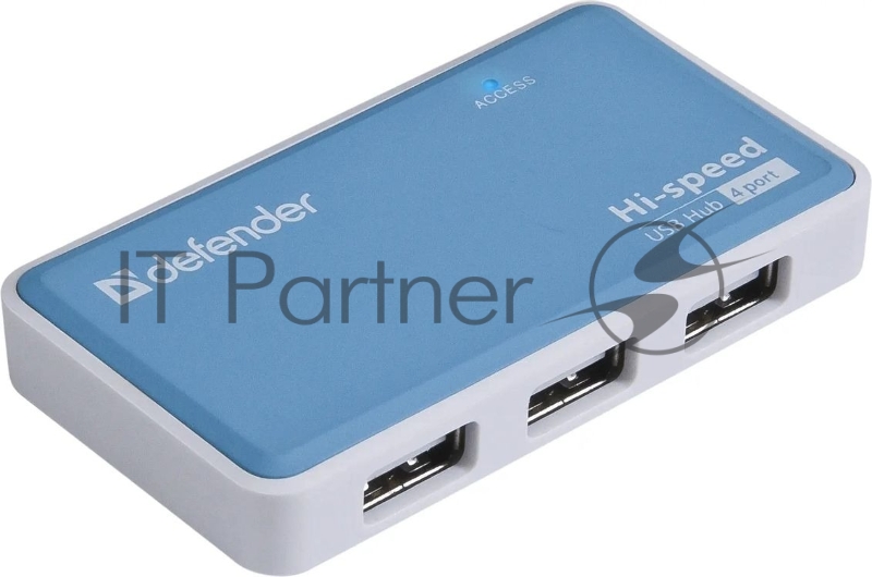 Концентратор USB Defender Quadro Power, USB, адаптер/через USB, блок питания