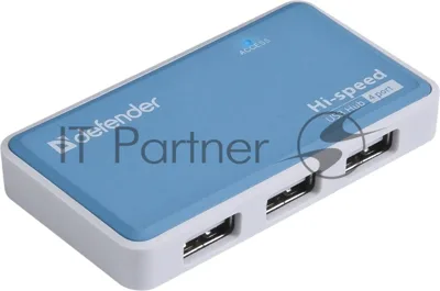 Концентратор USB Defender Quadro Power, USB, адаптер/через USB, блок питания