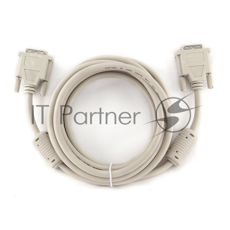 Кабель DVI-D dual link Gembird, 3.0м, 25M/25M, экран, феррит.кольца, пакет