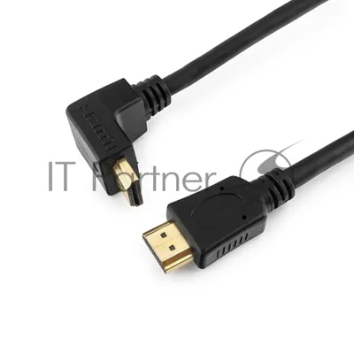 Кабель Cablexpert HDMI CC-HDMI490-15, 19M/19M, v2.0, медь, позол.разъемы, экран, угловой, 4.5м, черный, пакет