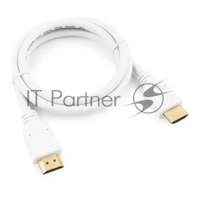 Кабель Cablexpert HDMI CC-HDMI4-W-1M, 19M/19M, v2.0, медь, позол.разъемы, экран, 1м, белый, пакет