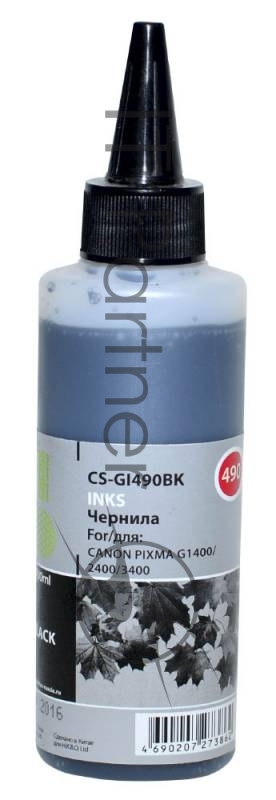 Чернила Cactus CS-GI490BK черный 100мл для Canon Pixma G1400/G2400/G3400