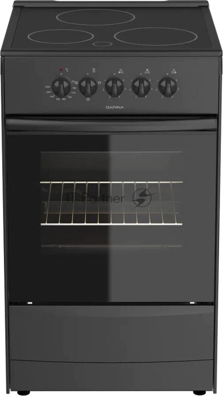 Плита электрическая Darina 1B EC 331 606 At антрацит/черный, конфорок 3 шт, духовка 50 л, 50 см x 85 см x 56 см