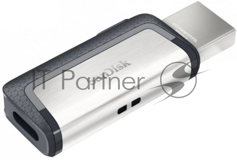 Флешка USB SanDisk DDC2 Ultra Dual (SDDDC2-032G-G46), 128Gb, USB 3.0/USB 3.1 Type C, R/W 150/30, серый/черный